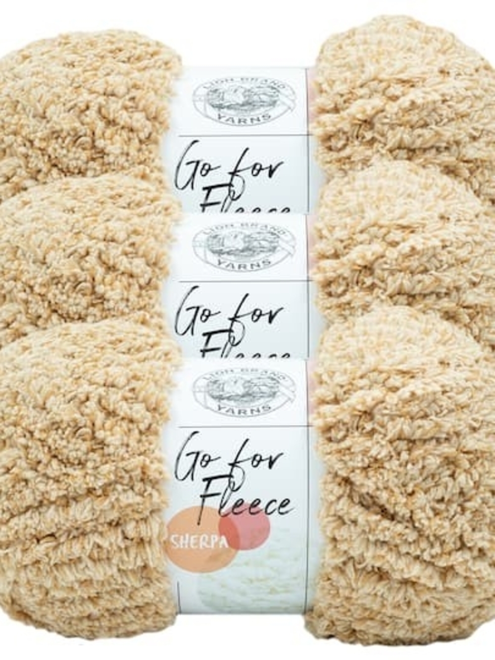 Lion Brand Go For Fleece Sherpa Yarn Caramel Lot of 3 Jumbo 7